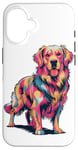 iPhone 16 Cute Colorful Golden Retriever Dog Art for Pet Lovers Case