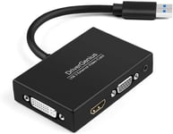 DriverGenius Convertisseur USB 3.0 vers VGA/DVI/HDMI Vidéo avec Audio 3,5 mm - 1080P (Carte Vidéo et Graphique Externe, Compatible avec Windows 11, macOS 15).[V325]