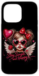 Coque pour iPhone 14 Pro Max Ailes d'ange « Stay Single And Happy Heart »