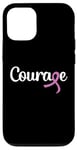 Coque pour iPhone 12/12 Pro Cancer du testicule - Courage avec noeud ruban mauve