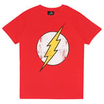 DC Comics The Flash Distressed Logo Boys T-Shirt Red 9-10 Years