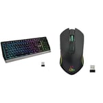 The G-Lab Keyz Tungsten Clavier Gamer sans Fil AZERTY - Clavier Gamer Rétroéclairé & Kult Xenon Souris Gamer sans Fil Rechargeable - Souris Gaming Wireless Haute Performance 5000 DPI, LED RGB