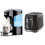 Breville HotCup Hot Water Dispenser with 3 KW Fast Boil and Variable Dispense, 2.0 Litre, Gloss Black [VKJ318] & Bold Black 2-Slice Toaster [VTR001]