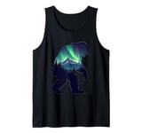 Bigfoot in the Forest Sasquatch Yeti Aurora Tank Top