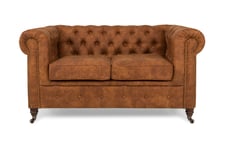 Chesterfield Deluxe 2-seters Sofa - Konjakk Skinnsofaer Brun Manor House