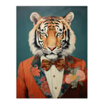 Tiger in a Tuxedo Fun Animal Portrait Living Room Wall Art Print