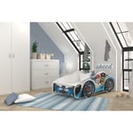 Lit enfant voiture 70 x 140 cm - Pat Patrouille - Matelas et sommier inclus