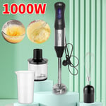 4-IN-1 Handheld Stick Blender 1000W Food Processor Chopper Hand Mixer Bowl Whisk