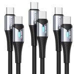 Câble USB C vers USB C [Lot de 3,0.5M+2M+2M],60W Cable USB C PD Charge Rapide Nylon Câble USB Type C pour iPhone 15 Pro Max,MacBook Air,Pad Pro,Samsung Galaxy S23,Huawei,Pixel 7