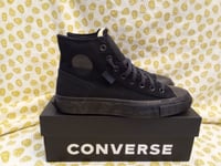 Converse Chuck Taylor Alt Star Hi Wavy All Black A04359C Hi Top Trainers 7.5uk 