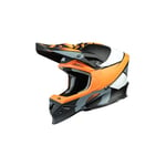 O'NEAL | Casque de Motocross | Moto MX Enduro | Coque extérieure innovante et légère en Fibre de Verre, Double Fermeture de sécurité en D | Casque F-SRS Glitch | Adulte | Noir Orange | Taille L