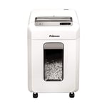 Fellowes 12Ms Destructeur de Papier 12 Feuilles, Destructeur De Documents Coupe-Mini, Technologie D'Inversion Automatique, 30 Minutes, Corbeille 23L, Sécurité DIN P4, Blanc, Exclusivité Amazon