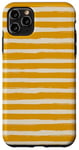 Coque pour iPhone 11 Pro Max Jaune moutarde Beige rayé Girly Esthétique Preppy Stripes