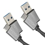 KabelDirekt – Câble USB-A 3.0 sur USB-C – 2x 1m – (câble de données et de Chargement SuperSpeed, Convient pour Les Smartphones et tablettes avec Port USB-C, noir/space grey)