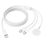 QZIIW USB-C/Lightning/Apple Watch magnetisk multi-ladekabel