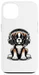 Coque pour iPhone 13 Boxer Dog Casque audio pour chien Boxers