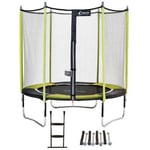 Trampoline de jardin 244 cm + filet de sécurité + échelle + kit d'ancrage  JUMPI Vert/Noir 250