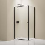 Paroi de douche verre 6mm Cabine de douche intégrale Parre douche angle portes pliantes, NT604 FLEX, 80cm, 80cm, Noir mat