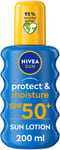 NIVEA SUN Protect & Moisture Sun Spray SPF 50+ (200ml), UVA + UVB Protection