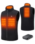 HEWINZE Polaire Gilet chauffant Hommes avec batterie incluse 5V, veste chauffage usb, utilisée pour le ski, le camping, la pêche sur glace et d'autres activités de plein air