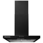 Russell Hobbs Chimney Cooker Hood 60cm T-Shaped Kitchen Extractor Fan in Black, 3 Speed Settings & LED Light Extraction & Recirculation Features, 2 x Washable Aluminium Filters RHTCH600B1B