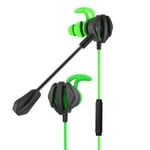 Casques d'écouteurs pour jeux CS Gaming Casque intra-auriculaire 7.1 avec micro Contrôle du volume PC Gamer Earphones-Green