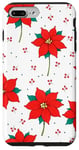 iPhone 7 Plus/8 Plus Red Poinsettia Winter Christmas Botanical Xmas Flower Case