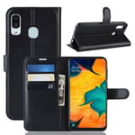 Galaxy A20/A30      Pu Wallet Case    [Black]