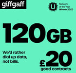 Giffgaff giffgaff 120 GB 18 month good contract SIM card