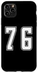 Coque pour iPhone 11 Pro Max Blanc Numéro 76 Équipe Junior Sports Uniforme Numéroté