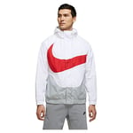 Nike DD5967 M NSW SWOOSH WVN LND JKT Jacket mens white/lt smoke grey/university red XL