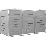 Abri pour trois poubelles 207x77,5x112,5 cm Inox vidaXL