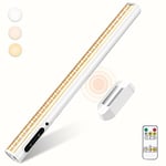 bravzurg Reglette LED Cuisine Sans Fil, 4000mAh Lampe de Bureau Rechargeable USB, Lumiere Magnétique avec Télécommande, Eclairage Murale pour Placard, Tableau, Miroir, Armoire, Bibliothèque