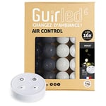 GuirLED - Guirlande lumineuse boules coton LED USB - Télécommande sans fil - Veilleuse bébé 2h - Adaptateur secteur double USB 2A inclus - 4 intensités - 16 boules 1.6m - Minuit