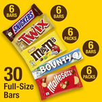 M&M’s Snickers Mars Twix & More Mixed Chocolate Bar Variety Bulk Box - 30 Bars