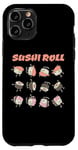 Coque pour iPhone 11 Pro Rouleau de sushi amusant dessin animé Kawaii Anime japonais Art Design