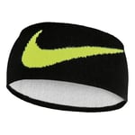 Nike M Seamless Knit Headband Reversible en Couleur Black/Light Bone/Volt, Dimensions : Taille Unique, N.100.2605.073.OS