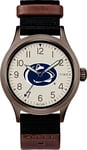 Timex Men's Collegiate Clutch 40mm Watch – Alabama Crimson Tide with Black Fabric & Brown Leather Strap, Penn State Nittany Lions