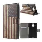 Moberg Microsoft Lumia 950 XL Läder Fodral - Vintage US Flagga