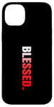 Coque pour iPhone 14 Plus Red Blessed. Graphique vertical couleur rouge