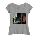 T-Shirt Femme Col Echancré Trilogie Seigneur Des Anneaux Peinture Art