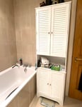 Free Standing Tall Bathroom Cabinet Shelf Cupboard Storage Unit Furniture White