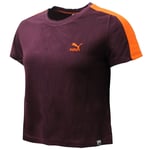 Puma Classics Structured Womens Tee T-Shirt Top Burgundy 575065 34 A13D Cotton - Size 10 UK