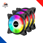 3-PIN 120Mm Rainbow LED Ventilateurs De Boitier PC Silencieux Pack Triple