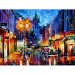 5D Diamond Painting Kit Oil Painting Street Full Drill DIY Embroidery Picture Crystal Rhinestone Adults and Kids Cross Stitch for Home Wall Decoration Round Drill 30x20cm M2195