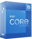 Intel Core i5-12600K 10-Core 16-Thread (125W), 3,7/4,9 GHz, LGA1700, UHD Graphics 770, 20 MB cache, boxad utan kylare