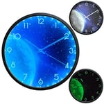 OCEST Horloge Murale Lumineuse, 30,5 cm, silencieuse, Fonctionne à Piles, veilleuse pour Chambre à Coucher, Chambre d'enfant, Cuisine, Grand écran, Horloge numérique pour Enfants, garçons, Cadeau