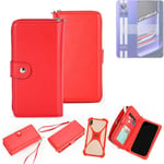 2in1 cover wallet + bumper for Realme GT Neo 3 Phone protective Case red