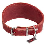 JACK AND VANILLA, Collier pour Lévrier pour Chien, Modèle Cuir Gras, Couleur Rouge, Taille 48 cm