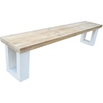 Wood4you - Banc de Jardin New England Échafaudage Bois - 160 cm Blanc - Brun